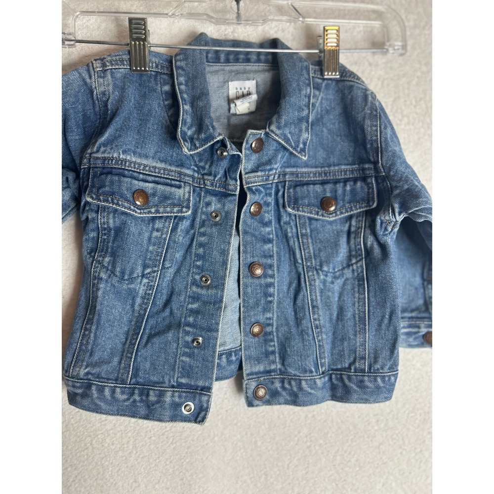 Baby Gap Toddler Denim Jacket Medium Wash Blue Cotton Button Up Size 2T 2 Years